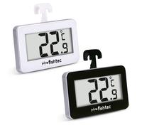 FISHTEC Lot de 2 Thermomètres Digitaux Frigo et Congélateur Écran LCD Grand Affichage Lecture °C Magnétique Support ou Crochet
