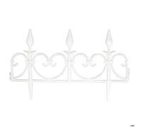 FISHTEC Bordures de Jardin en Plastique Flexible Lot 8 - Longueur Linéaire 4.08 m Idéal pour Clôture, Massif, Pelouse, Parterre 50 CM x 30 Blanc