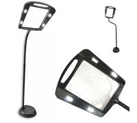 Fishtec Loupe sur pied flexible Grossissement 5X – 22,5x18 cm – 12 LED 50 lumens – Haute 160 cm