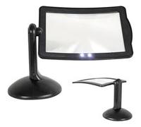 FISHTEC - Loupe sur pied x3 - lentille XL rotative 360° - 2 LEDs intégrées - légère - idéale lecture et loisirs créatifs Noir G