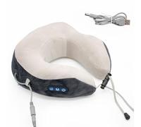 FISHTEC Masseur Cervical "Warm Vibration" - Chauffant et Confortable Tissu Polaire Mousse à Mémoire de Forme Cordon Serrage Idée Cadeau