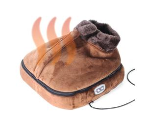 FISHTEC - Masseur de pieds 2 en 1 chauffant - Chaleur 3 niveaux 40 50 60°C coussin chauffant déhoussable lavable polaire effet velours batterie 5000 mAh autonomie 1h30 - Détente maison ou bureau