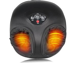 FISHTEC - Masseur de Pieds Électrique Chauffant - Shiatsu et Pressothérapie - 2 Modes et 2 Intensités - Compression d'Air - Soulage Tensions et Douleurs - Tissu Lavable - Appareil Léger et