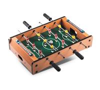 FISHTEC Mini Babyfoot de Table Équipement Complet en Bois - Balle en Bois - Joueurs de Foot Couleur Jaune et Rouge - Enfant Adulte Jeu Soccer Baby-Foot 48,5 x 30.5 9 cm