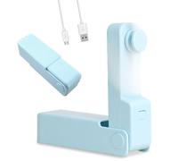 FISHTEC Mini ventilateur pliable rechargeable - silencieux, 3 vitesses, pales souples, autonomie 5h
