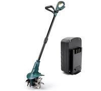 FISHTEC - Motobineuse sans fil batterie 18V - 4 fraises acier 24 lames - Largeur 20 cm profondeur 8 cm - Légère 3,9 kg avec...