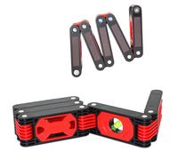 FISHTEC Niveau à Bulle Flexible Multi Flex - 4 Fioles de Précision et 5 Sections Articulées - Idéal pour Travaux d'Angle et Obstacles - Longueur 60 cm Aimanté