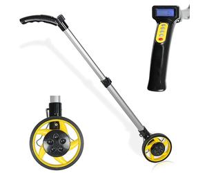 FISHTEC Odomètre à Roue Electronique - Mesure de Distance 0 99,9 km (Ø 16 cm) avec Ecran LCD Manche Télescopique 80 cm Béquille Stabilisation Cadre Aluminium Sac transport