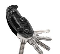 Fishtec - Organisateur de Clés Intelligent Porte-clés Compact Jusqu'à 5 Range Clé Robuste avec Attache Ceinture Trieur Joints Antichocs Noir