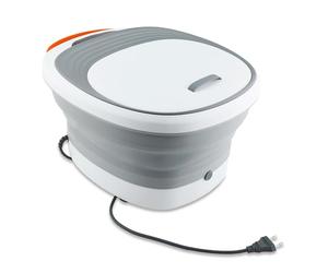 FISHTEC - Pédi'Spa Bulles de Plaisir - Chauffe et maintient l'eau à 55° - Pliable gain de place - Poignée et couvercle - Bulles, picots et rouleaux massage