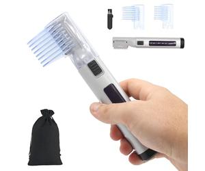 FISHTEC - Peigne Tondeuse à Cheveux Électrique 2 en 1 Sans Fil Compact 4 Hauteurs de Coupe Ajustables Précision Tout Poils Barbe + Moustache