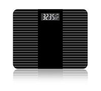 FISHTEC Pèse Personne avec Fonction Vocale Française et Ecran LCD - Balance Numérique en Verre Trempé Revêtement Antidérapant Poids Max 180 Kg Allumage Automatique Idéal pour Mal Voyante