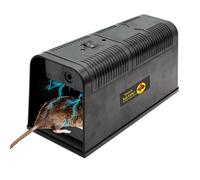 FISHTEC Piège à Rongeurs 5000V Tueur - Fonctionnement sans Fil Témoin Lumineux Chocs Électriques LED intégrée on/Off Plaque Métalliques Électronique Non Nocif Elimination Rats Souris