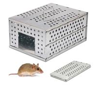 FISHTEC Piège à Rongeurs Pliable en Acier galvanisé pour Maison et Jardin - Capture Multiple sans blessure avec Trappe à Sens Unique - Système de Porte coulissante Efficace - 30 x 22 x 15 cm