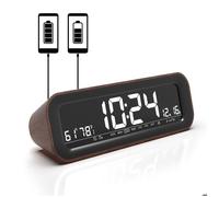 Radio Réveil FISHTEC Detect Light Wood 2 Ports USB Marron G