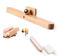 Fishtec - Réglette LED en hêtre rechargeable - Éclairage tactile 3 intensités, 24 LEDs 4000 K, support magnétique rotatif, autonomie mobile - Lampe nomade design pour intérieur