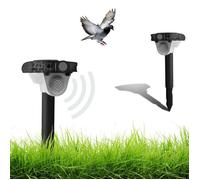 FISHTEC Répulsif oiseaux sonique solaire - Flash LED 270° - Détection 8 m