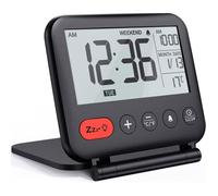 FISHTEC Réveil Numérique de Voyage Compact avec Écran LCD 3,23 Pouces - Horloge Portable Idéale pour les Déplacements