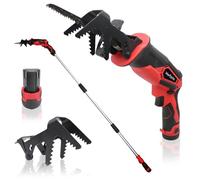 FISHTEC Scie sabre sans fil 12V - Ébrancheuse télescopique 170 cm, 2 lames, batterie Li-ion