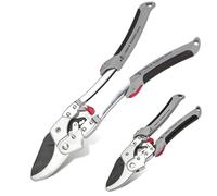 FISHTEC Secateur a Cremaillere Telescopique avec Enclume - Coupe Branche Jusqu'a Ø 20mm - Cisaille de Jardin - Verrouillage de Securite - Lame Acier