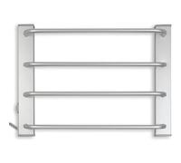 Fishtec - Sèche Serviette Electrique 60W - 4 Barres Chauffantes Aluminium Brossé 50 cm - Mural sans Thermostat - Chauffage d'Appoint Salle de Bain Design Sobre