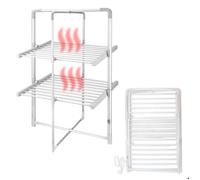 Fishtec Sèche-Serviette électrique Pliable 20 Barres à 45°C