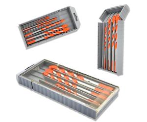 FISHTEC Set de 8 Forêts Multi Matériaux Diamètres 3, 4, 5, 6, 7, 8, 10, et 12mm, Tous Types Matériaux, Haute Résistance, Double Forme Triangulaire, Coffret Rangement - Rouge