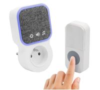 FISHTEC Sonnette Cinétique Sans Pile 150 m 36 Mélodies 3 Modes 4 Volumes Secteur Prise Préservée IP55 Mode Flash