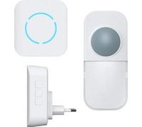 FISHTEC Sonnette Sans Fil Cinétique - Portée 150 m - Sans Pile - 36 Sonneries - Récepteur Secteur - Étanche IP55 - Installation Facile