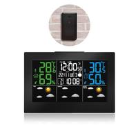 FISHTEC - Station météo avec écran LCD 16,7x9,4 cm en couleurs, capteur extérieur sans fil, température -30°C à +60°C,...