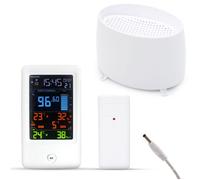 FISHTEC Station Météo avec Pluviomètre Sans Fil - Écran LCD Couleur et Alerte Orage, Suivi Complet des Précipitations