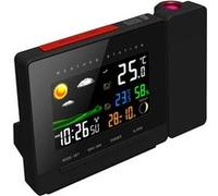 FISHTEC Station Météo Couleur avec Projection Murale et Plafond - Capteur Extérieur Sans Fil 60 m Prévisions Illustrées