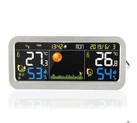 FISHTEC Station Météo Sans Fil avec Température Intérieur et Exterieur -RadioPilotée -Grand Ecran LCD Alimentation USB ou Piles