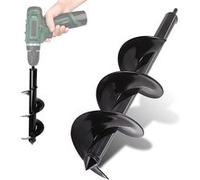 FISHTEC - Tarière pour Perceuse Jardin Ø 90 mm - Foret embout 8 Longueur Mèche 25 cm en Acier Creuser Rapidement des Trous et Planter vos Fleurs Arbre Arbuste, Piquets, Poteau