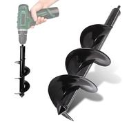 FISHTEC - Tarière pour Perceuse Jardin Ø 90 mm - Foret embout 8 Longueur Mèche 25 cm en Acier Creuser Rapidement des Trous et Planter vos Fleurs Arbre Arbuste, Piquets, Poteau