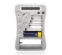 FISHTEC Testeur de Piles Universel Écran LCD 16 Barres AAA AA C D 9V Piles Bouton 1 5-3V Compact Contrôle Rapide