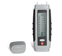 FISHTEC - Testeur d'humidité digital, bois/plâtre/ciment, affichage LCD, LED intégrée, Celsius/Fahrenheit, ABS/TPR, 14,6x5,5x3,7 cm, calibrage, idéal rénovation, parquet, bûches, bricolage précis