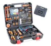 FISHTEC Valise à outils 112 pièces - Perceuse/visseuse 12V sans fil + accessoires