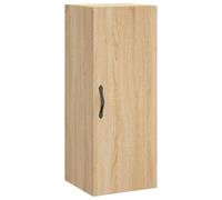Fisinber Armoire murale en chêne Sonoma 34,5 x 34 x 90 cm | Armoire de rangement compacte à 3 compartiments pour salon, chambre à coucher et bureau. Peut être placé sur un mur ou un
