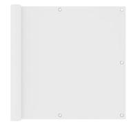 Fisinber Brise-vue pour balcon, blanc, 90 x 400 cm, durable en tissu Oxford, résistant aux intempéries, pare-vent, revêtement de balcon avec œillets et corde pour balustrade