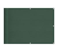 Fisinber Brise-vue pour balcon - Vert foncé - 75 x 800 cm - En polyester Oxford - Brise-vue - Pour balustrade de balcon, clôture, jardin, terrasse - Avec corde de fixation de 24 m et œillets en