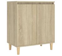 Fisinber Buffet aspect chêne Sonoma - 60 x 35 x 70 cm | Bibliothèque compacte avec 2 compartiments derrière les portes pour couloir, salon et chambre à coucher.