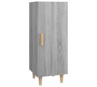 Fisinber Buffet gris Sonoma 34,5 x 34 x 90 cm en bois | Merveille d'espace mince pour le salon avec pieds stables en bois d'eucalyptus massif et support mural pratique.