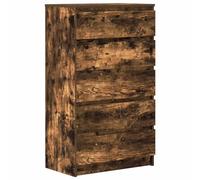 Fisinber Commode en chêne fumé 60 x 36 x 103 cm avec 5 tiroirs | Armoire compacte aspect chêne fumé pour chambre à coucher, salon et couloir avec 5 tiroirs pour un rangement ordonné.