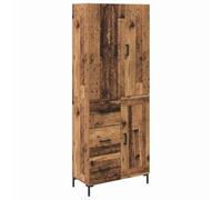 Fisinber Highboard Armoire multifonction en bois vieilli avec portes 69,5 x | Aspect mat au design bois vieilli pour le salon et la salle à manger. Beaucoup d'espace de rangement avec tiroir