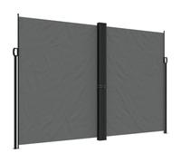 Fisinber Store latéral extensible - Anthracite - 220 x 600 cm - Double store latéral en polyester - Pour jardin, terrasse et balcon - Brise-vue et protection contre le vent pour l'extérieur et
