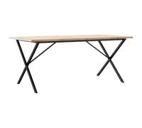 Fisinber Table à manger 180 x 90 cm en pin massif avec structure en X en | Table de cuisine et de salle à manger rustique en pin véritable. Construction robuste pour les repas en famille et entre amis