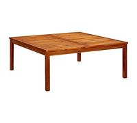Fisinber Table basse de jardin en bois d'acacia massif 110 x 110 x 45 cm | Table d'appoint carrée avec design à lattes pour terrasse et balcon. Bois naturel pour des heures agréables en plein air.
