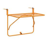 Fisinber Table de balcon pliable - Jaune - 60 x 40 cm - En acier | Table suspendue peu encombrante pour balustrade de balcon et terrasse, idéale comme table basse ou étagère pour plantes.