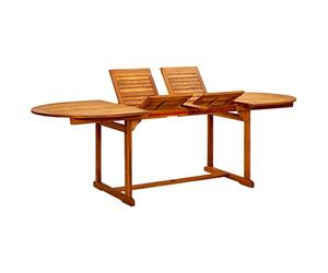 Fisinber Table de jardin extensible 160-240 cm en bois d'acacia massif | Table en bois flexible pour terrasse et jardin, extensible jusqu'à 240 cm pour des moments conviviaux en plein air.